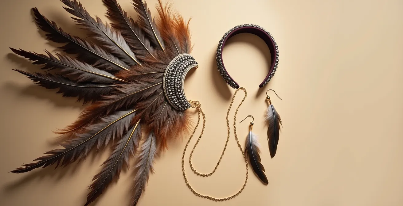 Composition minimaliste montrant l'équilibre parfait entre bijoux bohèmes et simplicité