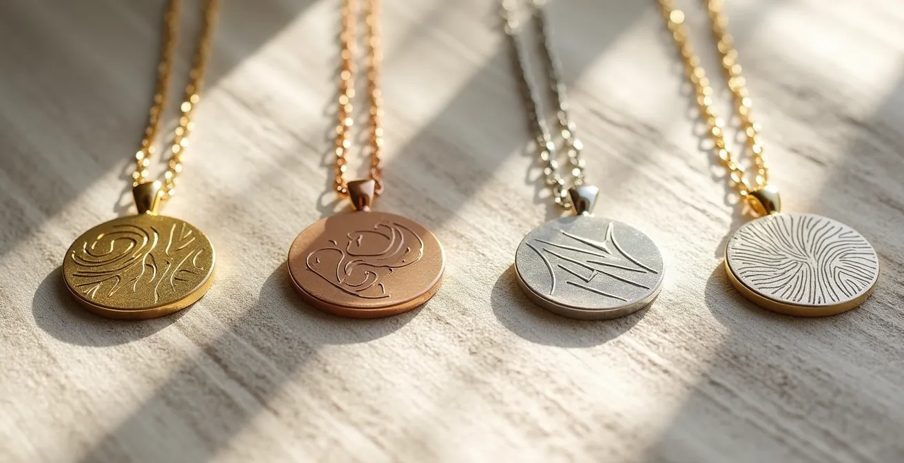 Collection de médaillons gravés représentant les quatre éléments astrologiques avec leurs motifs caractéristiques